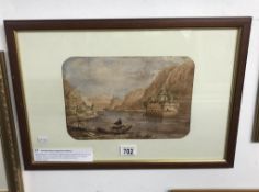 A framed & glazed original watercolour 'Himalayan scene' signed but indisctinct