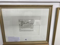 A framed & glazed limited edition print 'horse race training' signed by the artist Vincent