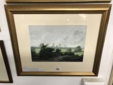 A framed & glazed original oil on board 'West Burton power station' signed by the artist P.