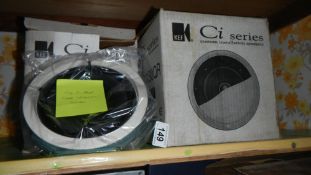 Two boxed Ci Series Custom Installation Speakers