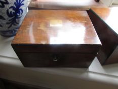 A Victorian mahogany writing box.