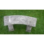 A concrete bench.