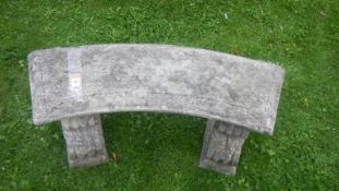 A concrete bench.