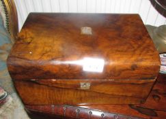 A Victorian walnut writing box.