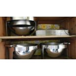 Three large warmers and a bain marie