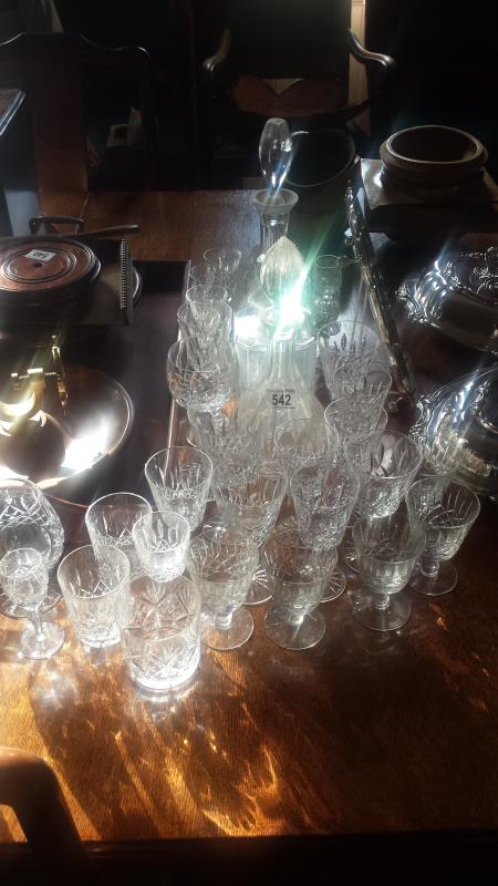 A collection of crystal and glassware