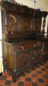 A large oak hall sideboard