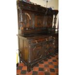 A large oak hall sideboard