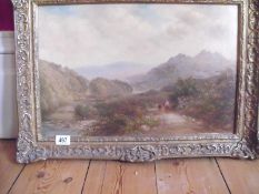 A gilt framed oil on canvas On the Dart, Devon signed F.