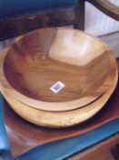 3 wooden bowls