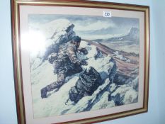 A framed and glazed picture 'Contact Wait Out' by Peter Archer Falkland Islands (image 49cm x 40cm)