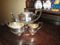 A three piece silver plated Tea set.