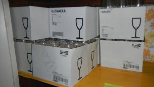 A large quantity of glasses including Svalka IKEA (approx 78) and others including Bohemia (66)