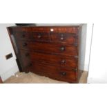 A Victorian mahogany 3 over 3 chest of drawers