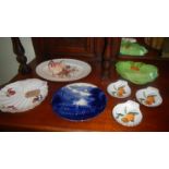 A mixed lot including Royal Worcester shell dishes, Royal Worcester men with chicks,