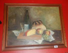 A still life oil on board signed E Stonestreet.