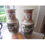 A pair of Japanese Osaka vases