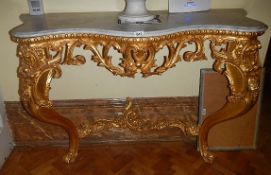 A gilt hall table with marble top ?
