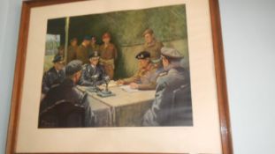 A framed print entitled 'The German's Surrender' 1945 (no glass).