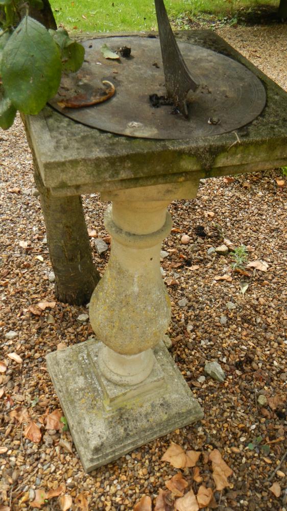 A sundial on pedestal.