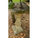 A sundial on pedestal.