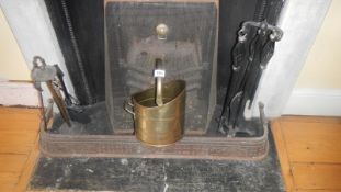 A coal scuttle, fire guard, companion set etc.