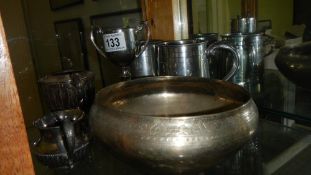 A collection of silver plate items