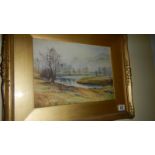 A watercolour Rivers Bend in ornate gilt frame 53cm x 43cm (image 34cm x 24cm)