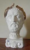 A blanc du chine bust of a Roman Emperor.