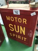 A rare Sun motor spirit 2 gallon petrol can with blank cap.