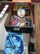 A quantity of Lambretta and Vespa scooter related badges and ephemera.