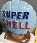 A glass super shell petrol pump globe A/F