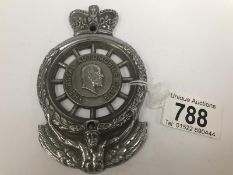An Edward VII chrome RAC members badge, No. MCE 11500.