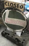 A 1950's garage forecourt revolving Castrol open/closed sign (base not included).
