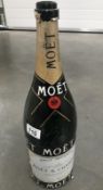 An autographed (Alain Prost & Nigel Mansell) double magnum (3 litre) empty champagne bottle (Moet