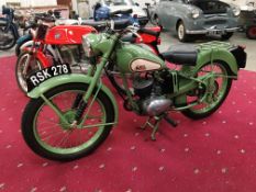 A 1957 BSA Bantam D.3 fitted with a 175cc engine, tidy older restoration, taxed 01/08/2019.