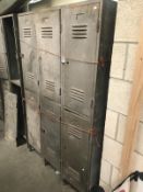 Vintage 6 door metal locker cabinet A/F.