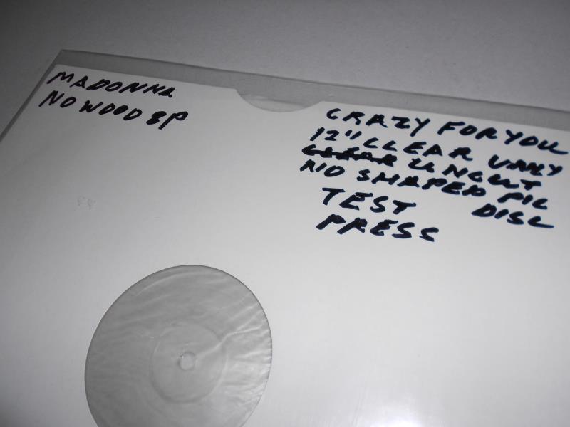 Madonna rare clear 12" vinyl 'Crazy for you' test pressing - Image 2 of 2