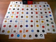 2 record boxes, approximately 84x 45rpm records, mostly USA labels.