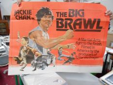 3 original film posters, Bruce Lee, Jackie Chan etc.