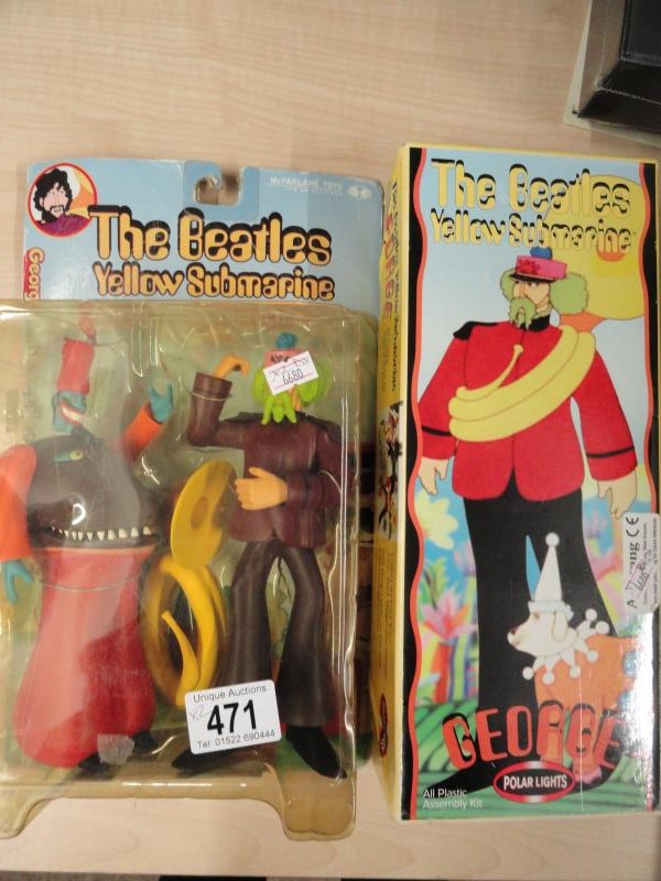 The Beatles 'Yellow submarine' toys 'George' & George with Turk' both boxes unused