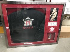 Madonna framed and glazed crew tour jacket collage, Blonde Ambition tour.