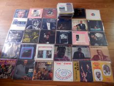 Approximately 68 jazz and blues vinyl LPs.