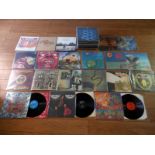 Approximately 60 progressive rock and rock vinyl LP records