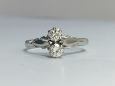 A two stone Diamond ring in 18ct white gold. ETCW 0.40 cts.