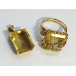 A Citrine ring set in 9ct gold, citrine ETW 9.5 cts.