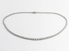 A Diamond Necklace, comprising 123 graduated diamonds set in 18ct white gold. ETCW 4.