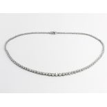 A Diamond Necklace, comprising 123 graduated diamonds set in 18ct white gold. ETCW 4.