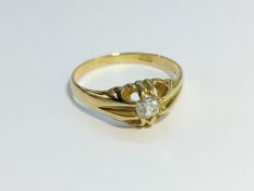 A Victorian Gypsy Set Diamond Ring with 18ct Yellow Gold Shank.