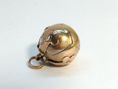 A Masonic Ball Pendant, 9ct rose gold exterior, total weight 5.55 grams.